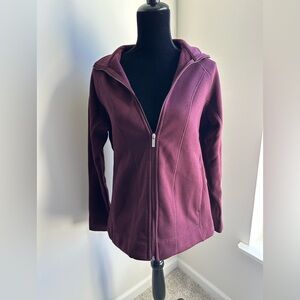 Women’s Christopher & Banks Wine Sweater Fleece Zip Up Jacket